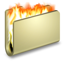 burn, folder icon