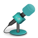 foam, mic, turquoise icon