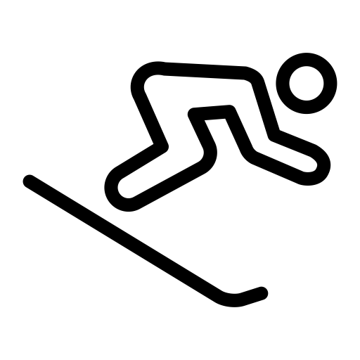 Skiing svg vector icon