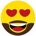 beard, emoji, face, love, lovely svg vector icon