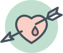 arrow, bleeding, heart svg vector icon
