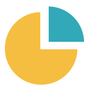 black background, diagram, finance, pie chart, presentation, report svg vector icon