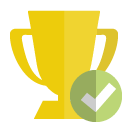 trophy,checkmark icon