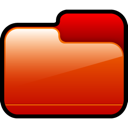 closed, folder, red icon