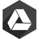 drive, google, hexagon, media, shadow, social svg vector icon