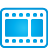 basic, blue, video icon