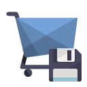 shoping,cart,diskette icon