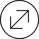 arrow, circle, direction, move, small, thin, two side, upright svg vector icon