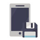 phone,diskette icon