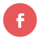 circular, facebook, fb, modern, red icon