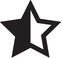 half, star svg vector icon