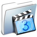 graphite,smooth,folder,movie,film,video icon