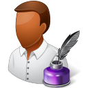 dark, male, writer icon