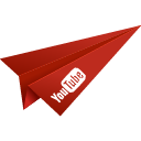 origami, paper plane, red, social media, video, youtube icon
