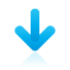 arrow, blue, down icon