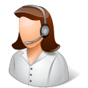 call center, female, support, technical support icon