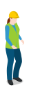 female, standing, warehouse, warehousewoman, woman svg vector icon