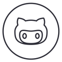 circles, code, developers, github, line, neon, social svg vector icon
