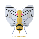 beedrill, bug, kanto, pokemon svg vector icon