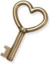 gold, heart, key, love icon