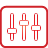 basic, equalizer, red icon