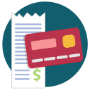 buy, credit card, purchase, receipt svg vector icon
