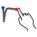 gestureworks, letter, lowercase, r, stroke icon