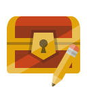 treasure,chest,pencil icon