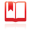 book, bookmark, open, red icon