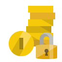 coin,lock icon