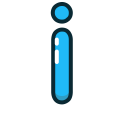 blue, i, letter, lowercase svg vector icon