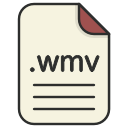 document, extension, file, format, video, wmv svg vector icon