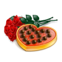 chocolate,heart,rose,valentine,love icon
