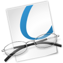 document, file, glasses icon