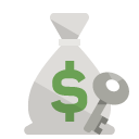 money,bag,key icon