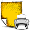 note, print icon