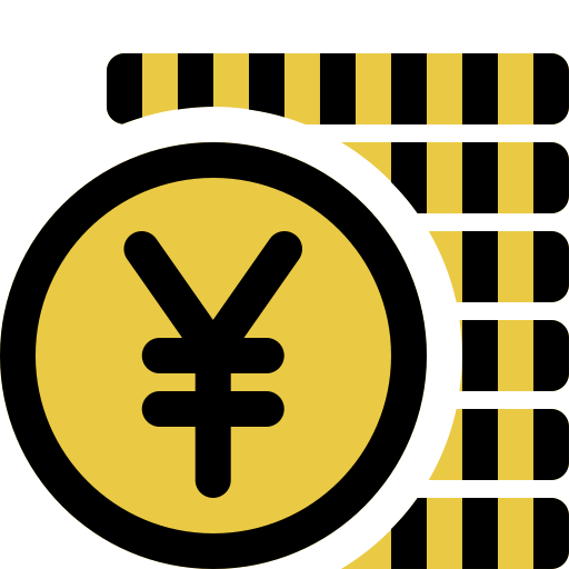 Coins Yen svg vector icon