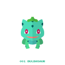 bulbasaur, grass, kanto, pokemon svg vector icon