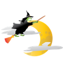 halloween, moon, scary, witch icon