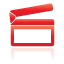 clap, movie, red icon