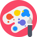 art, artistic, brush, materials, paint, paintbrush, palette svg vector icon