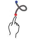 gestureworks, letter, lowercase, stroke icon