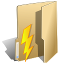 folder, lightning, power icon
