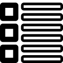 interface, list, rows, thumbnails, unordered list, vertical order svg vector icon