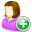 add, female, user icon