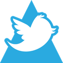 media, social, triangle, twitter icon