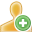 add, user, yellow icon