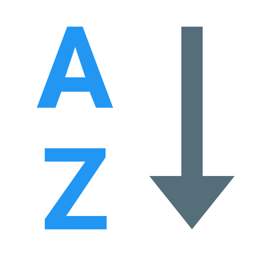 Alphabetical Sorting Az svg vector icon