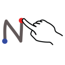 gestureworks, letter, n, stroke, uppercase icon