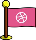 art, dribbble, flag, media, networking, social svg vector icon
